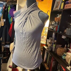 Worthington Light Gray Sleeveless Twist-Neck Tank